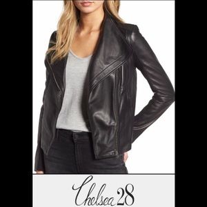 Chelsea28 Leather Biker Moto Motorcycle Jacket NWT